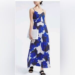 Banana Republic Blue and White Floral Maxi Dress